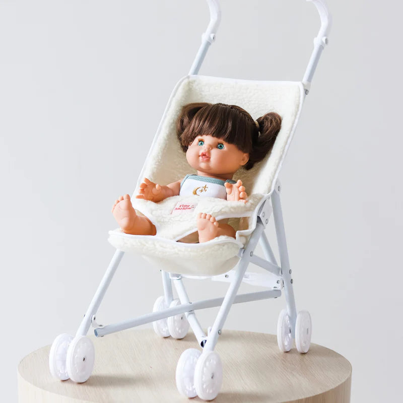 Folding Dolls Stroller - Cream Sherpa