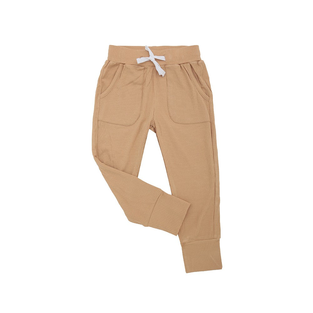 Ribbed Bamboo Jogger Pocket Pants - Amber