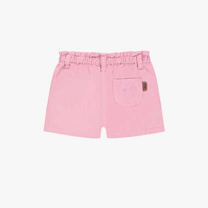 Baby Candy Pink Relaxed Fit Shorts in Stretch Twill