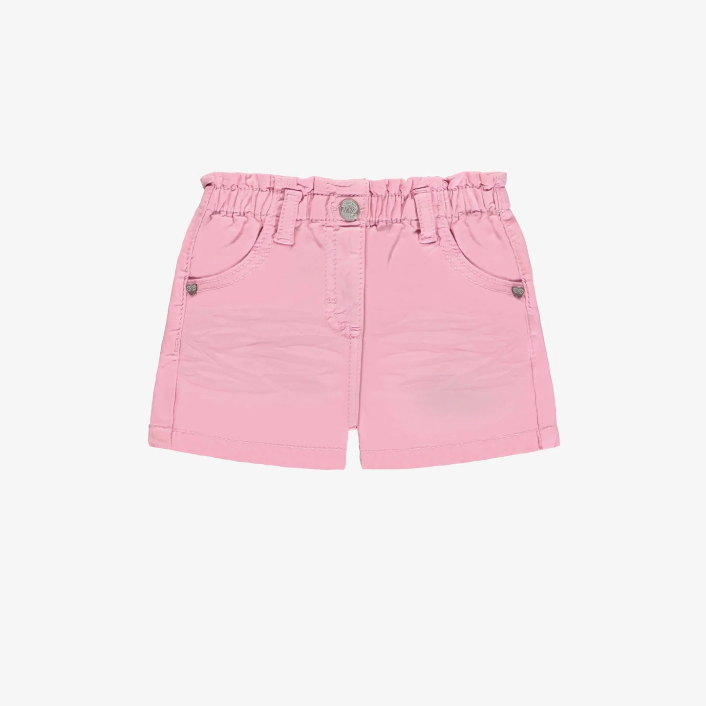 Baby Candy Pink Relaxed Fit Shorts in Stretch Twill