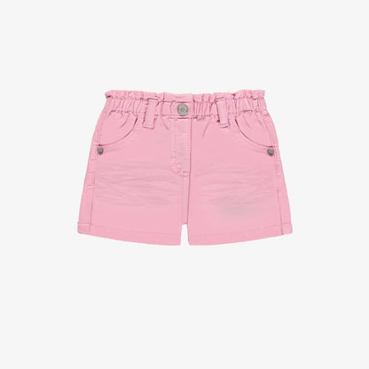 Baby Candy Pink Relaxed Fit Shorts in Stretch Twill