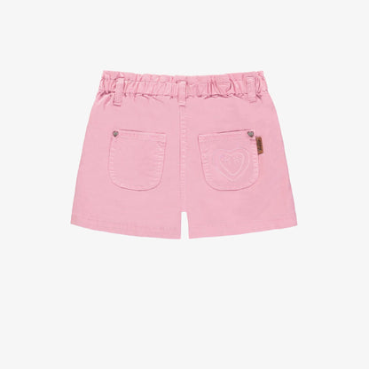 Child Candy Pink Relaxed Fit Shorts in Stretch Twill