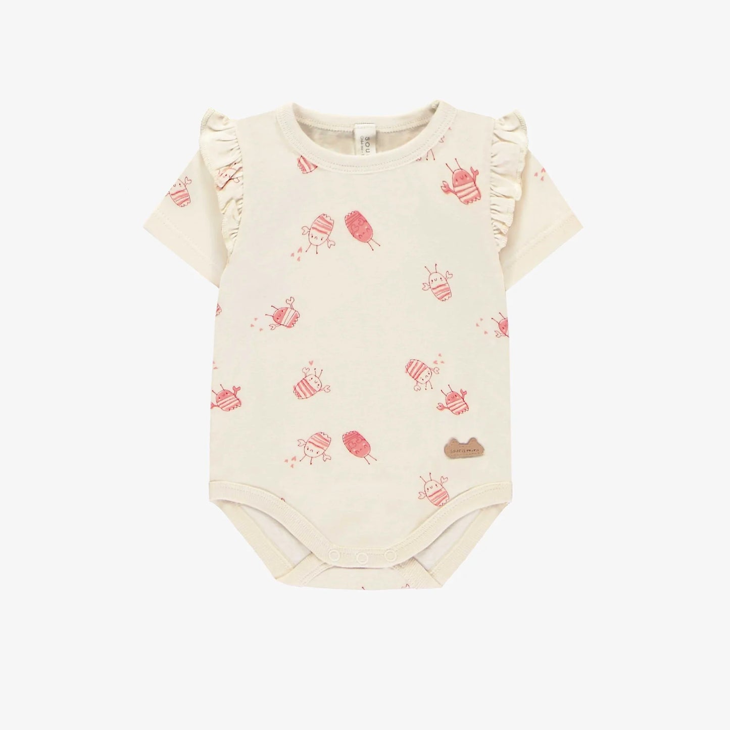 Baby Cream Patterned Bodysuit