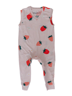 Zippered Romper - Strawberry Social