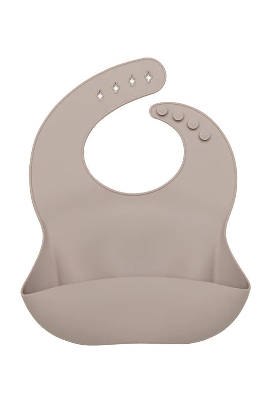 Silicone Bib | Solid Colours - Mushroom