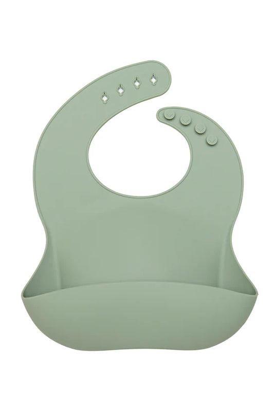 Silicone Bib | Solid Colours - Silver Sage