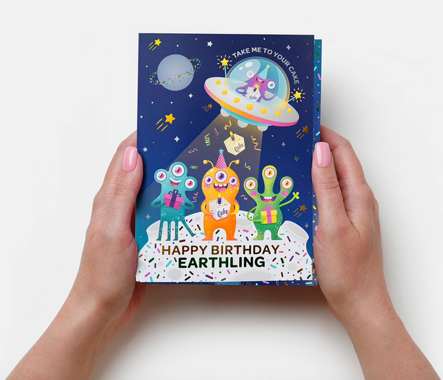 InstaCake Cards - Alien Birthday Vanilla