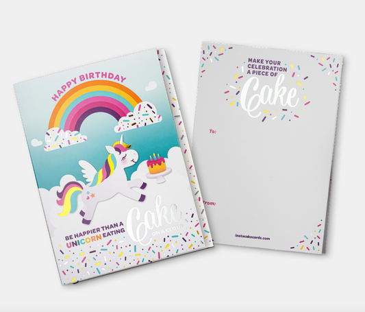 InstaCake Cards - Unicorn Rainbow/Vanilla