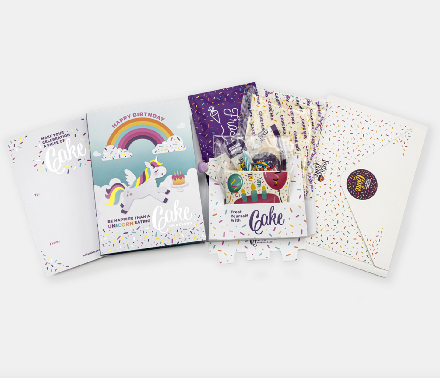 InstaCake Cards - Unicorn Rainbow/Vanilla