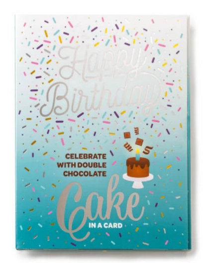 InstaCake Cards - Teal Happy Birthday Double Chocolate