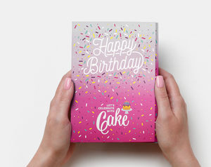 InstaCake Cards - Pink Happy Birthday Vanilla