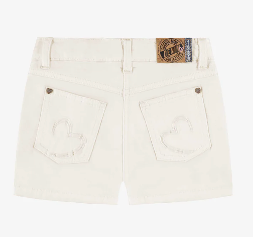 Child Cream Lyocell Denim Shorts