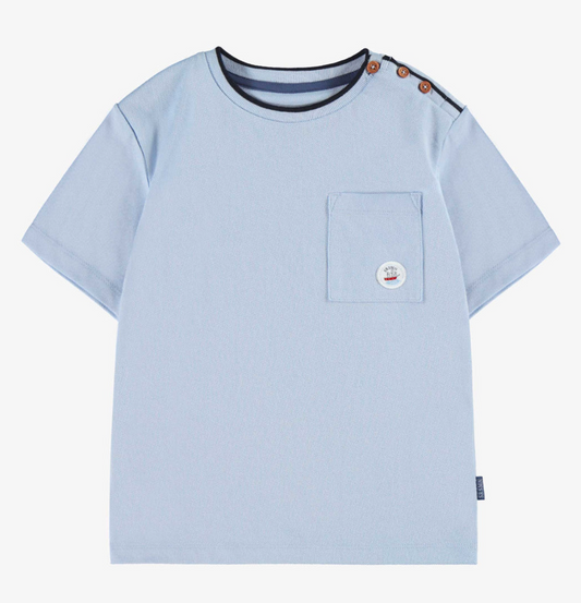 Child Blue Short Sleeves t-shirt with pocket