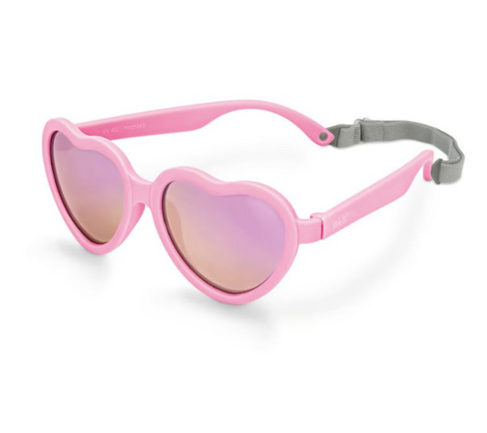 Kids Polarized Heart Sunglasses - Peachy Pink Aurora