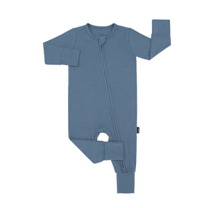 Footless Sleeper with Fold-Over Cuffs - Ocean Blue