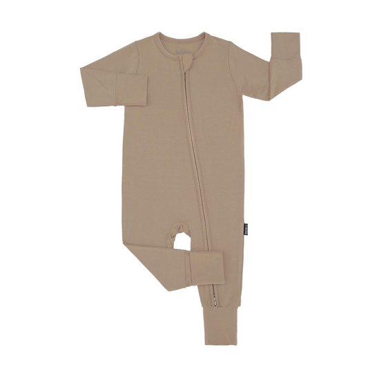 Footless Sleeper with Fold-Over Cuffs - Sandstone