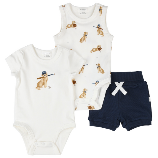 3pc Bodysuit Set - Baseball Buddy