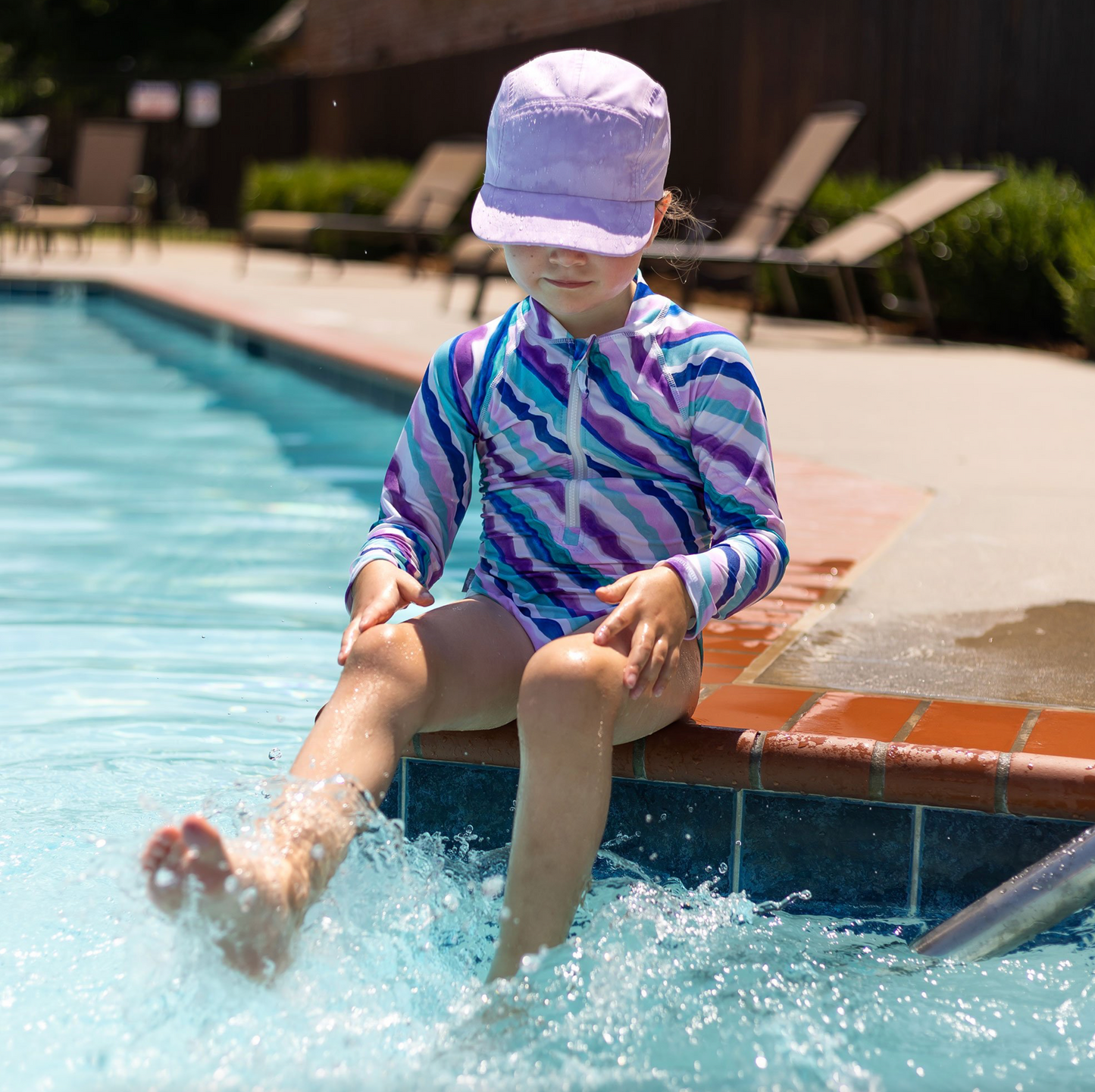 One-Piece UV Swimsuit - Summer Stripes