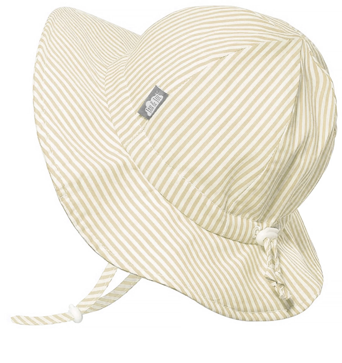 Cotton Floppy Hat - Beige Stripes