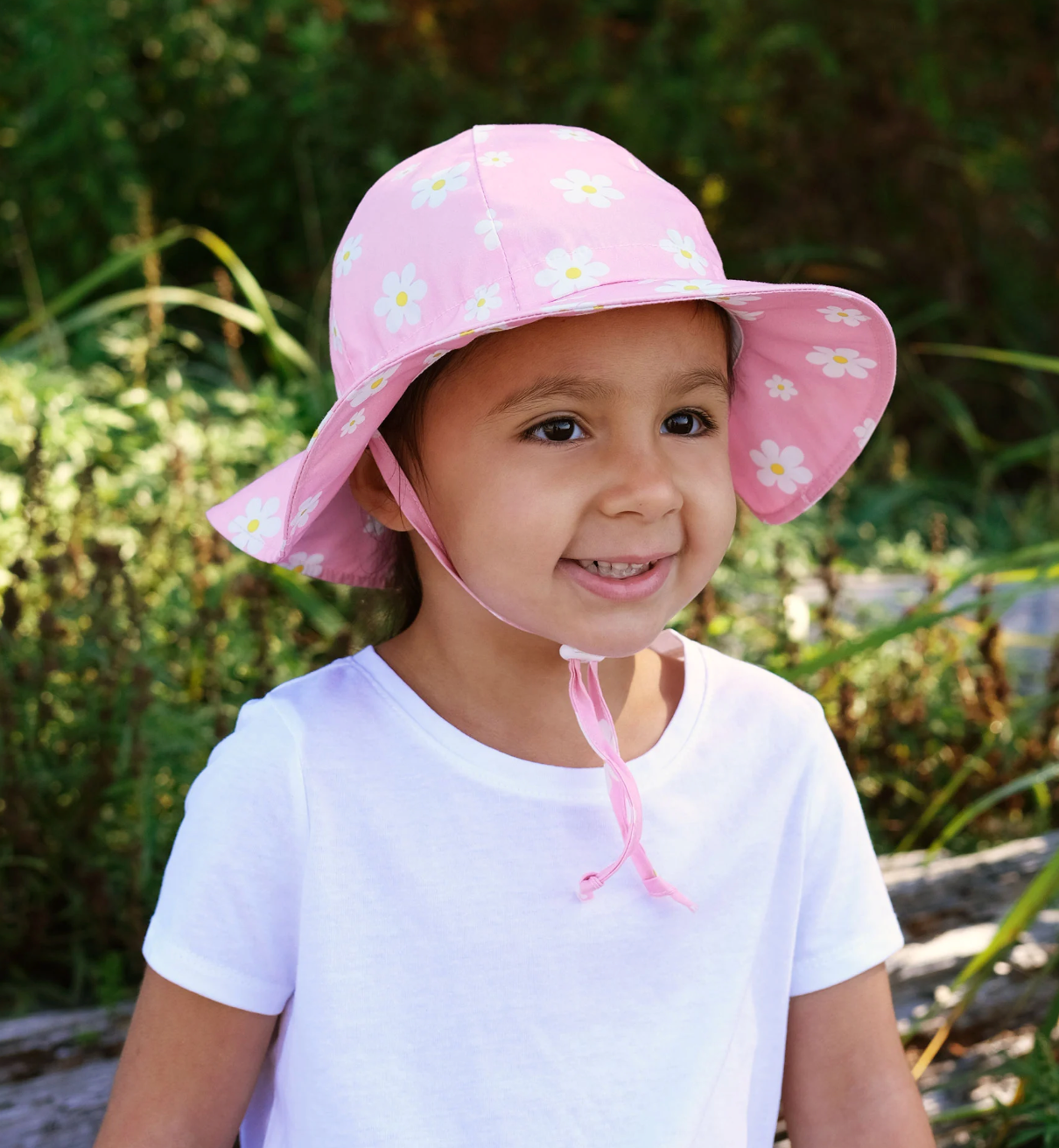 Cotton Floppy Hat - Pink Daisy