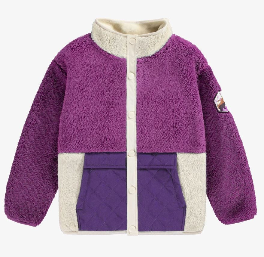 Sherpa Colour-Block Jacket - Purple