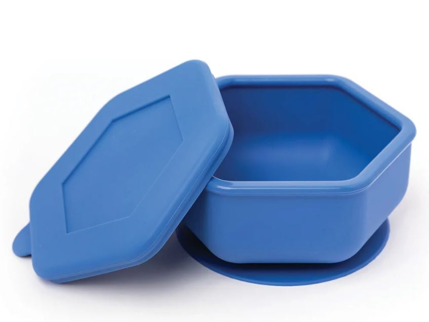 Silicone Bowl with Lid - Blue