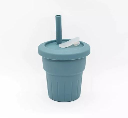 Silicone Straw Cup - Blue