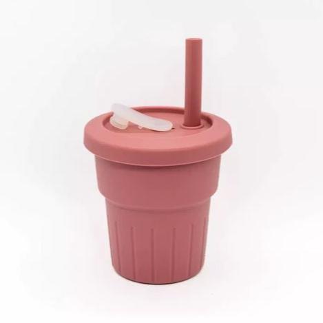 Silicone Straw Cup - Pink