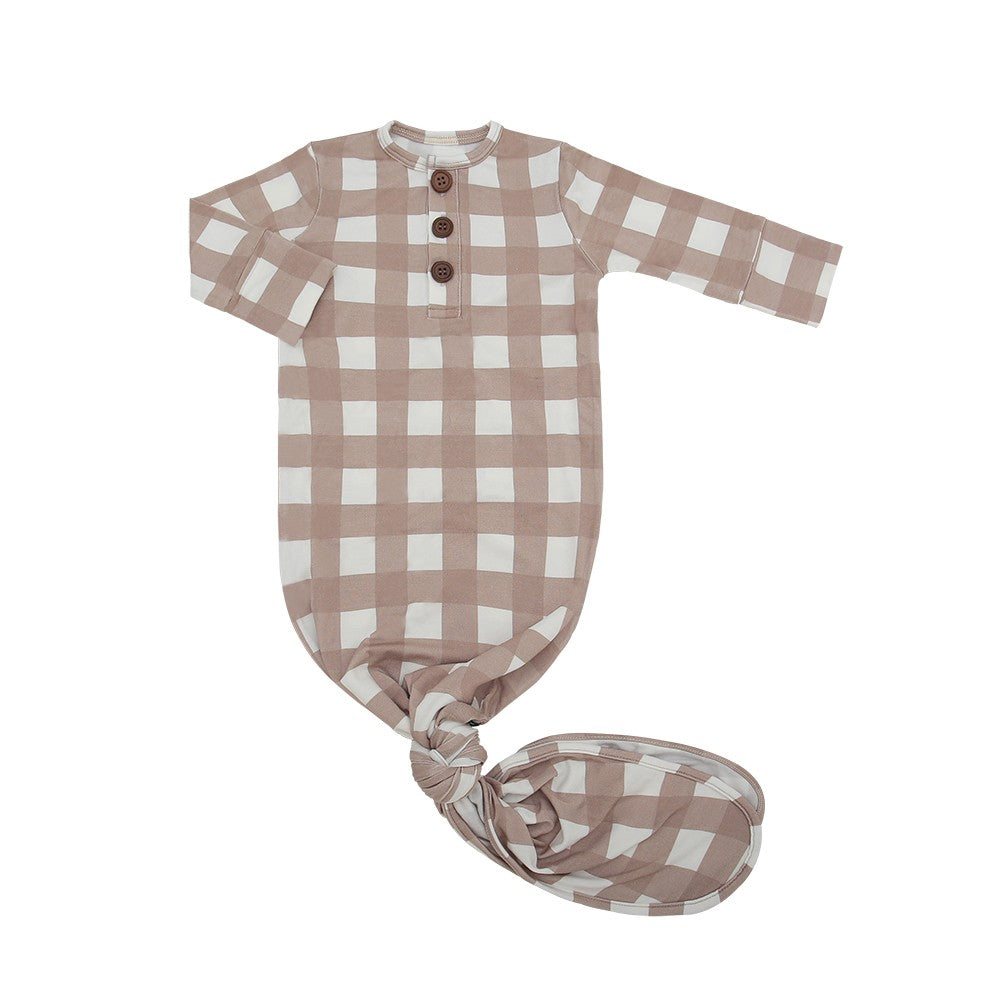 Sleep Gown - Taupe Plaid