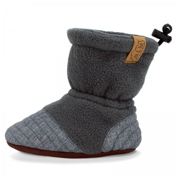 Stay-Put Cozy Booties - Heather Grey