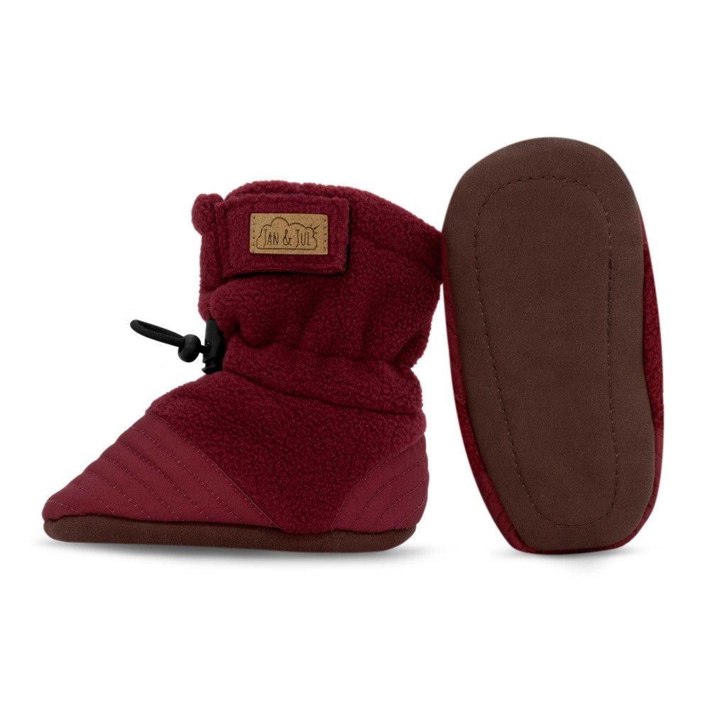 Stay-Put Cozy Booties - Maroon