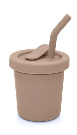 Silicone Straw Cup 6oz - Almond