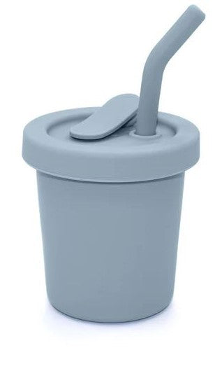 Silicone Straw Cup 6oz - Lily Blue