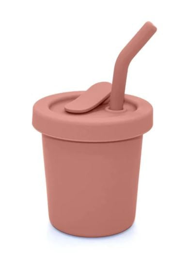 Silicone Straw Cup 6oz - Lipstick Pink