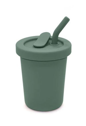 Silicone Straw Cup 6oz - Green Agate