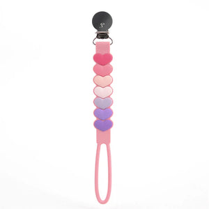 Beadless Pacifier Clip - Sweetheart Pink