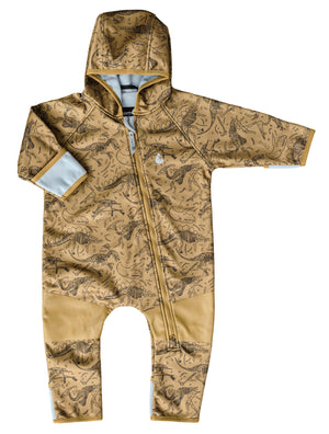 All-Weather Fleece Onesie - Dino Bones