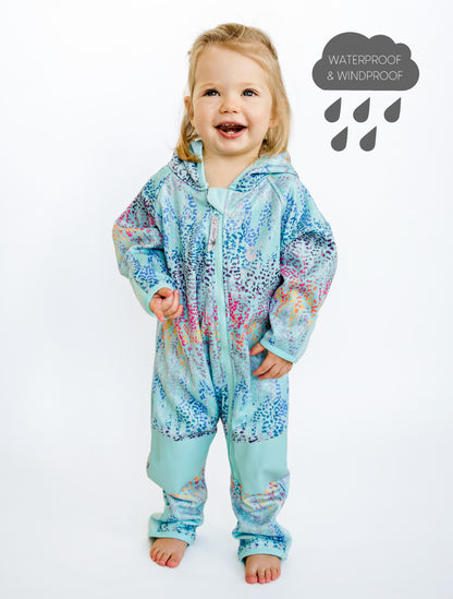 All-Weather Fleece Onesie - Rainbow Leopard