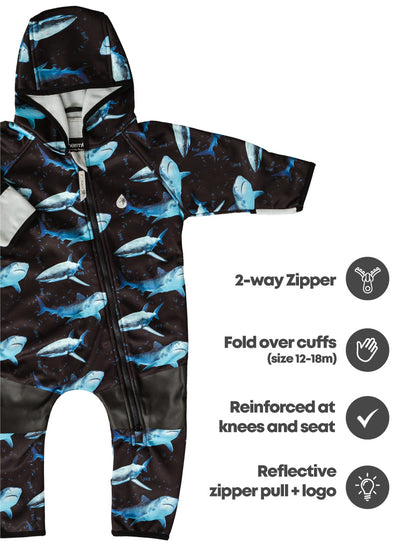 All-Weather Fleece Onesie - Shark