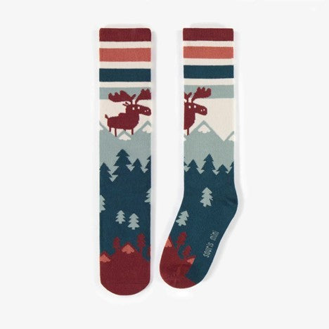 Child Turquoise Knee Socks Pretty Mountains