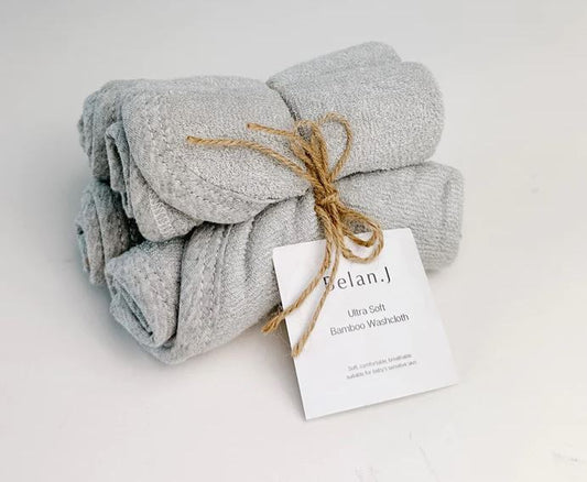 Ultra Soft Bamboo Terry Washcloth (4pk) - Grey