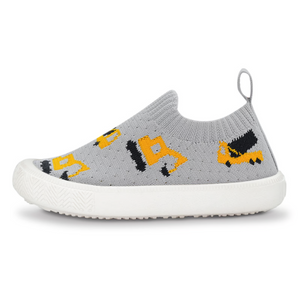 Kids Graphic Slip on Shoes - Grey Construction