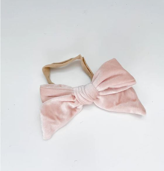 Velvet Single Bow - Rose