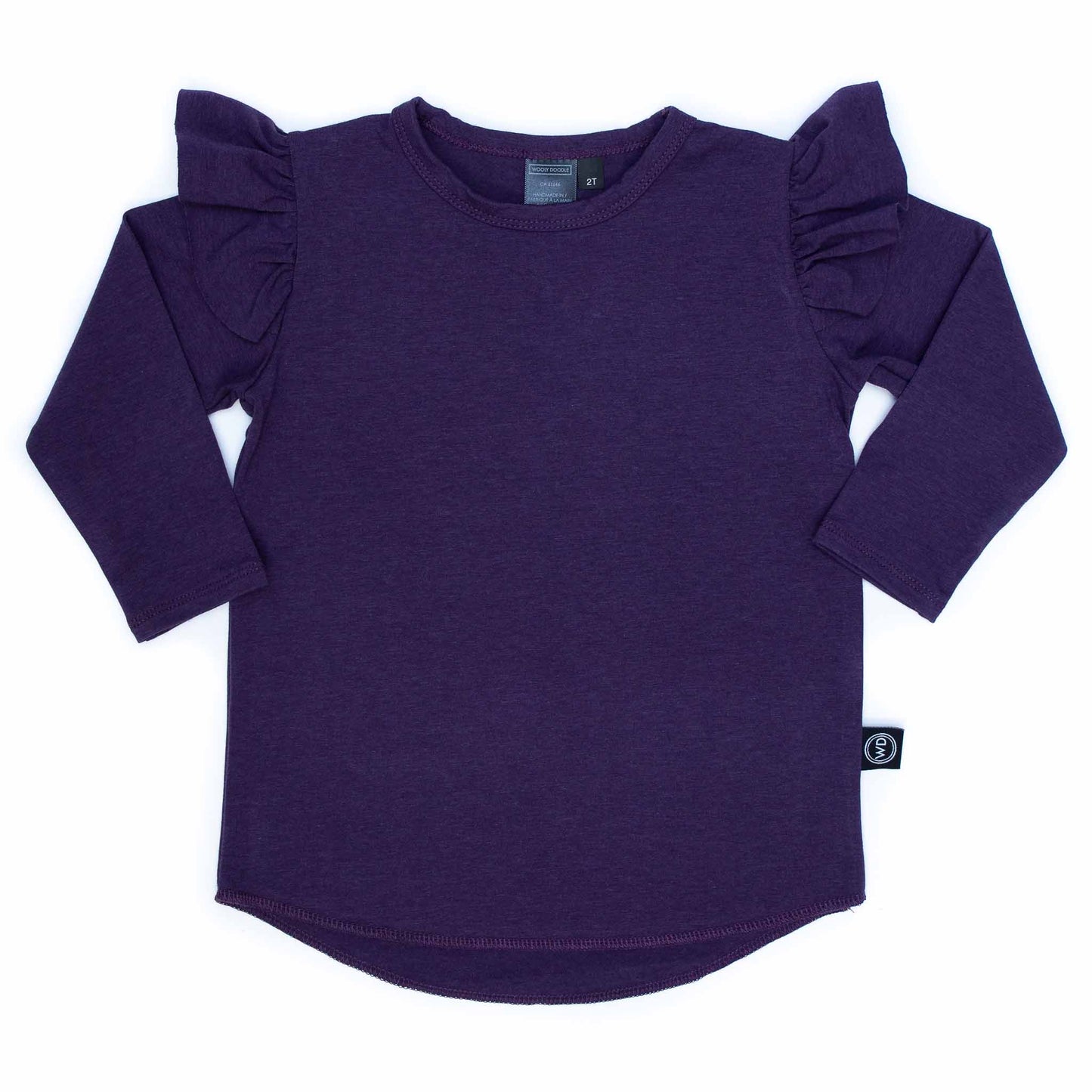 Kids Bamboo Long Sleeve Flutter Tee - No Plum Intended