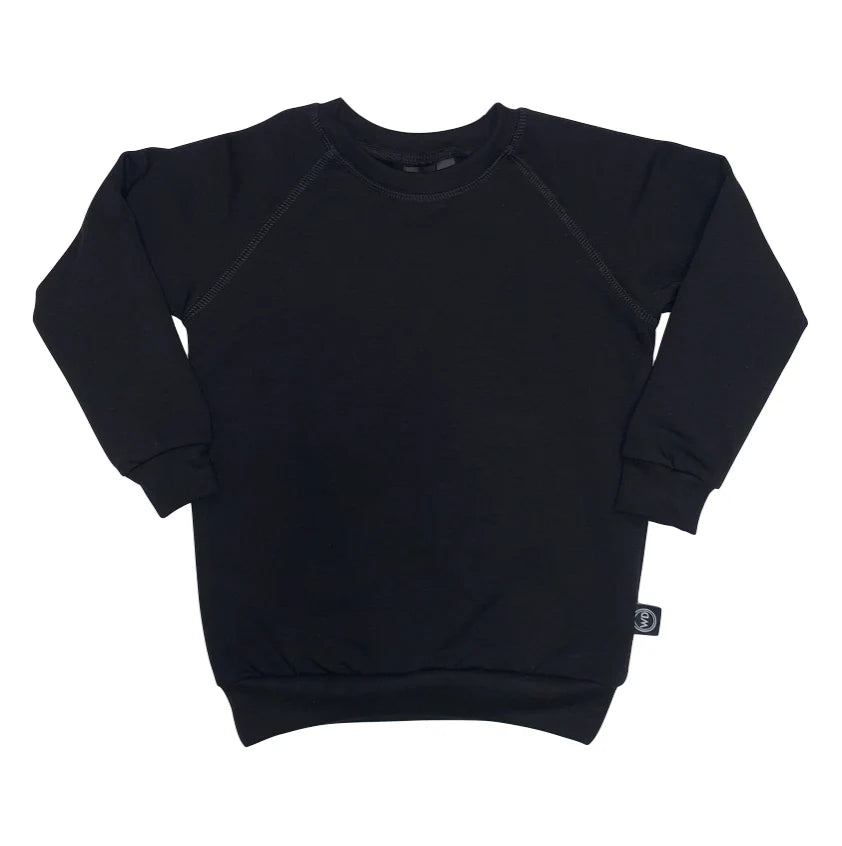 Kids Bamboo Fleece Crew - Black