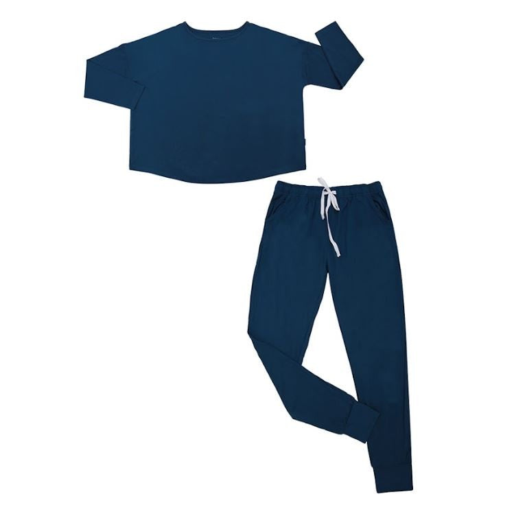 Women's Long Sleeve Jogger Set - Deep Blue