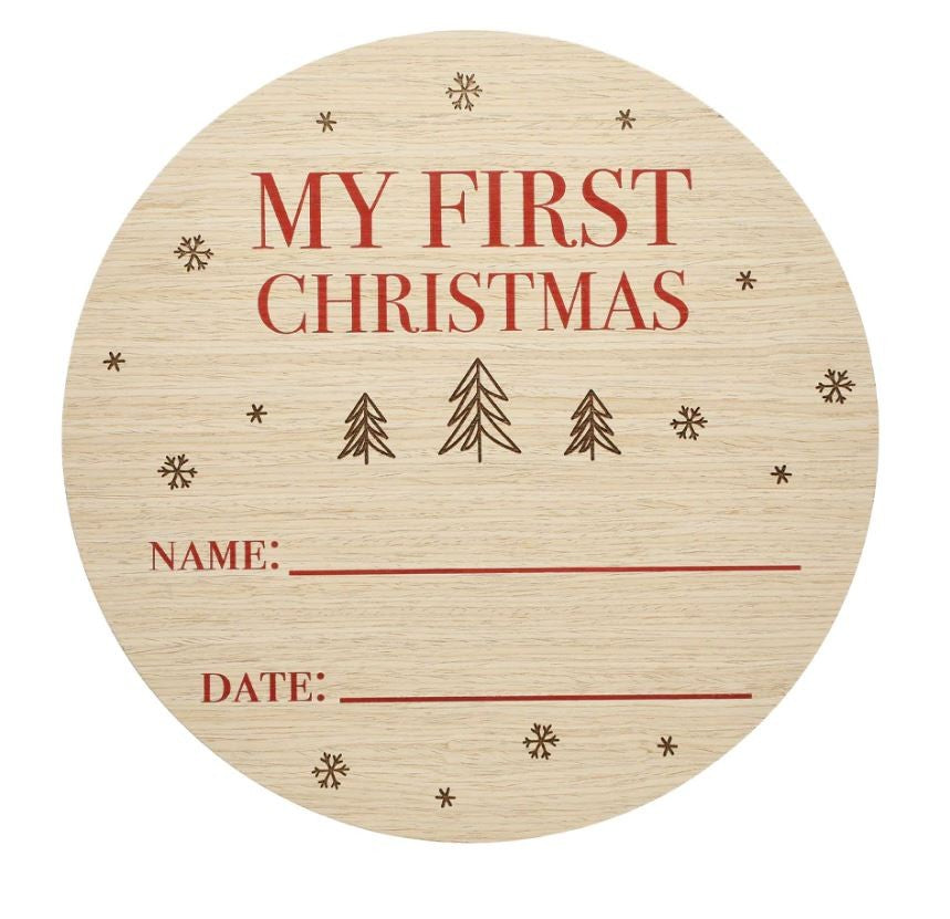 Wooden First Christmas Sign