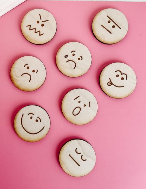 Wooden Play Pieces - Emotions