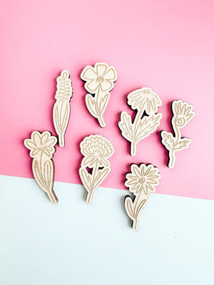 Wooden Play Pieces - Garden Flower