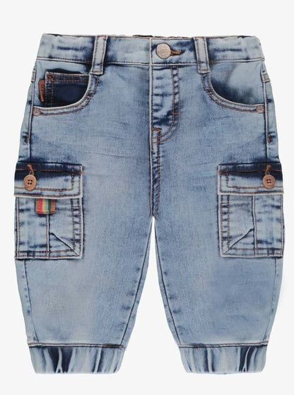 Baby Regular-Fit Jogger-Style Pants in Light Blue Denim